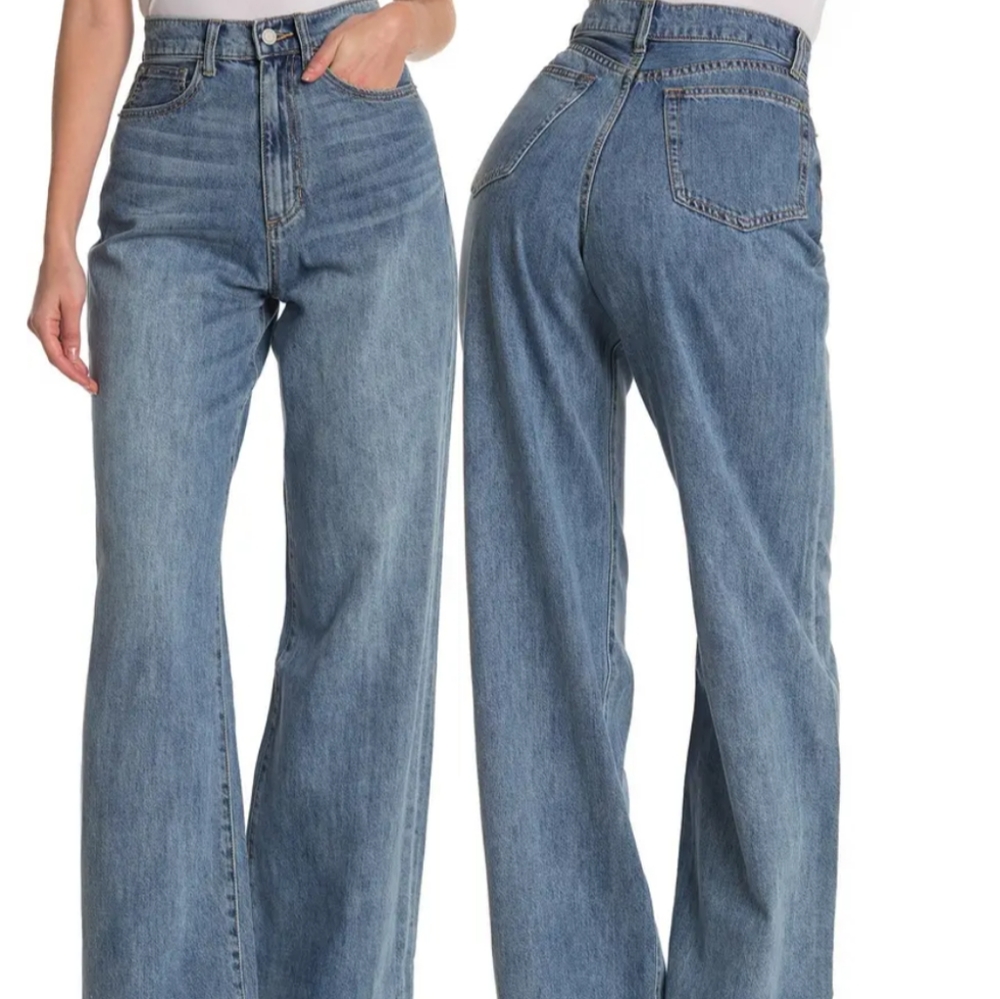WeWoreWhat high rise wide leg jeans